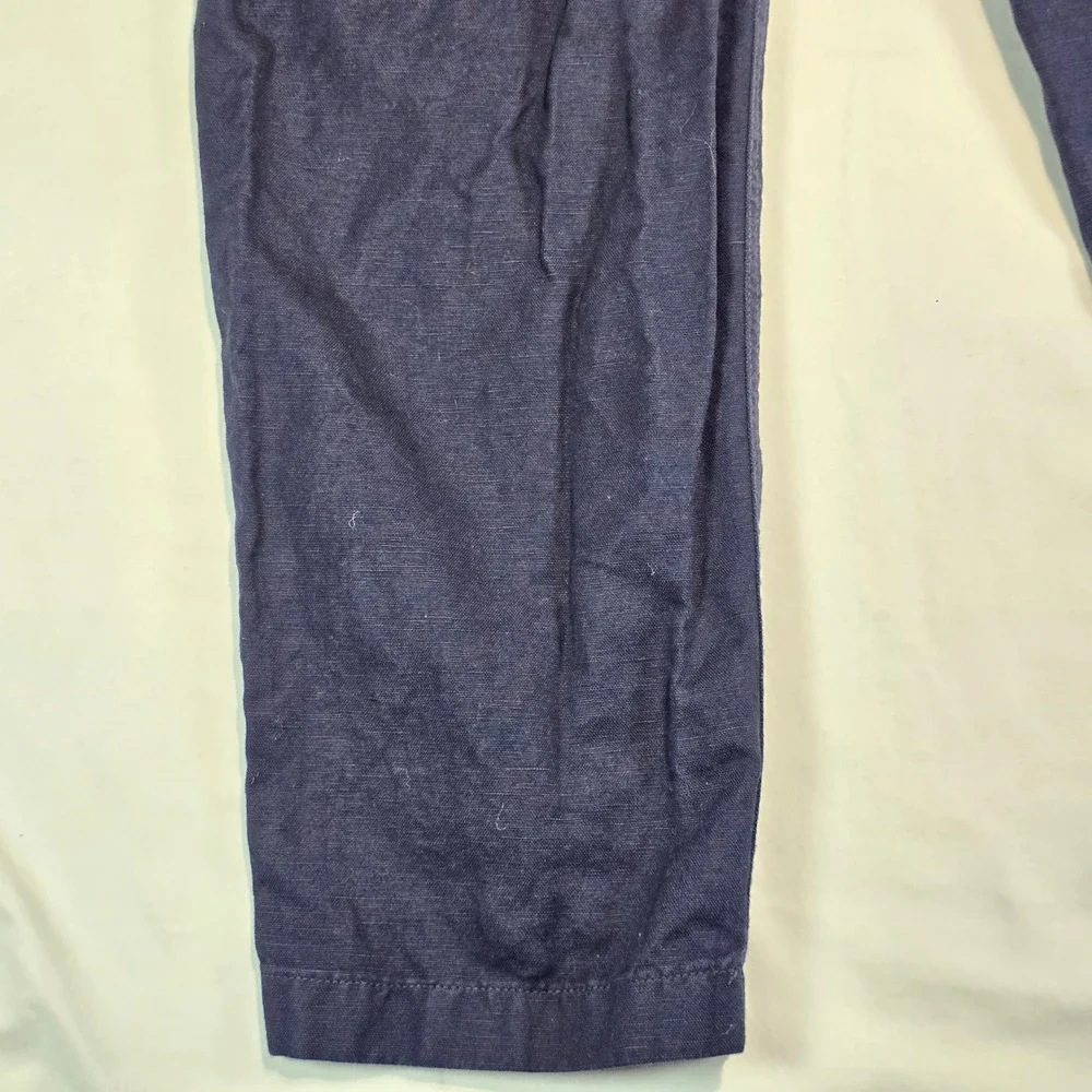 J.Crew Mens Navy Blue Cotton Linen Blend Dock Pants CJ363 Size M